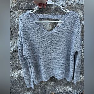 Pink Rose Light Grey Sweater